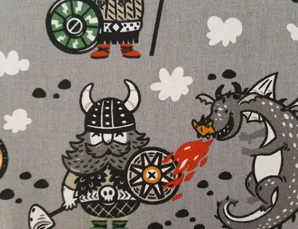 Bild 2 von Dekostoff Wikinger Hellgrau