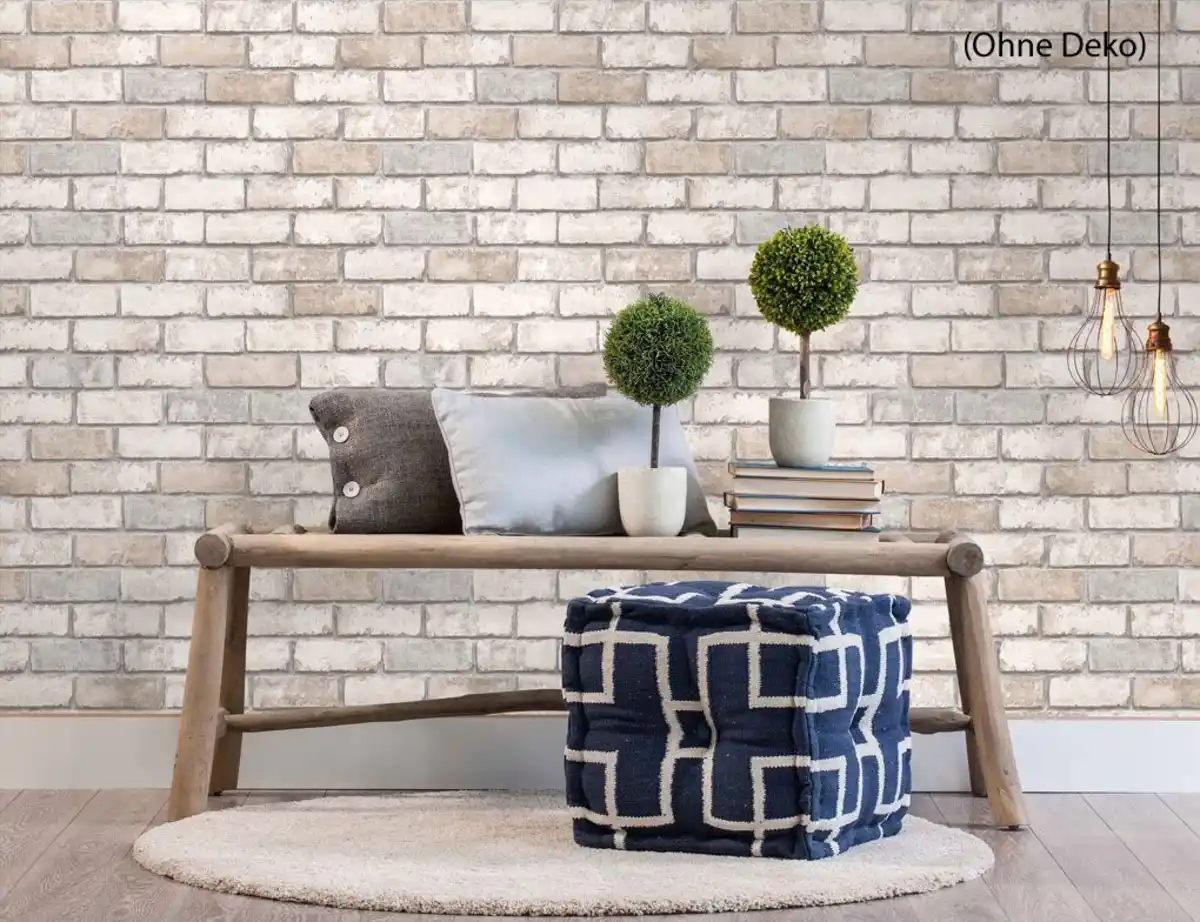 Bild 3 von Vliestapete Stein Beige