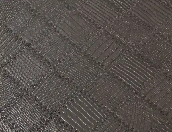 Bild 2 von Kunstleder geprägt Karo Schwarz