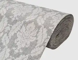 Dekostoff Jacquard Ornament Grau