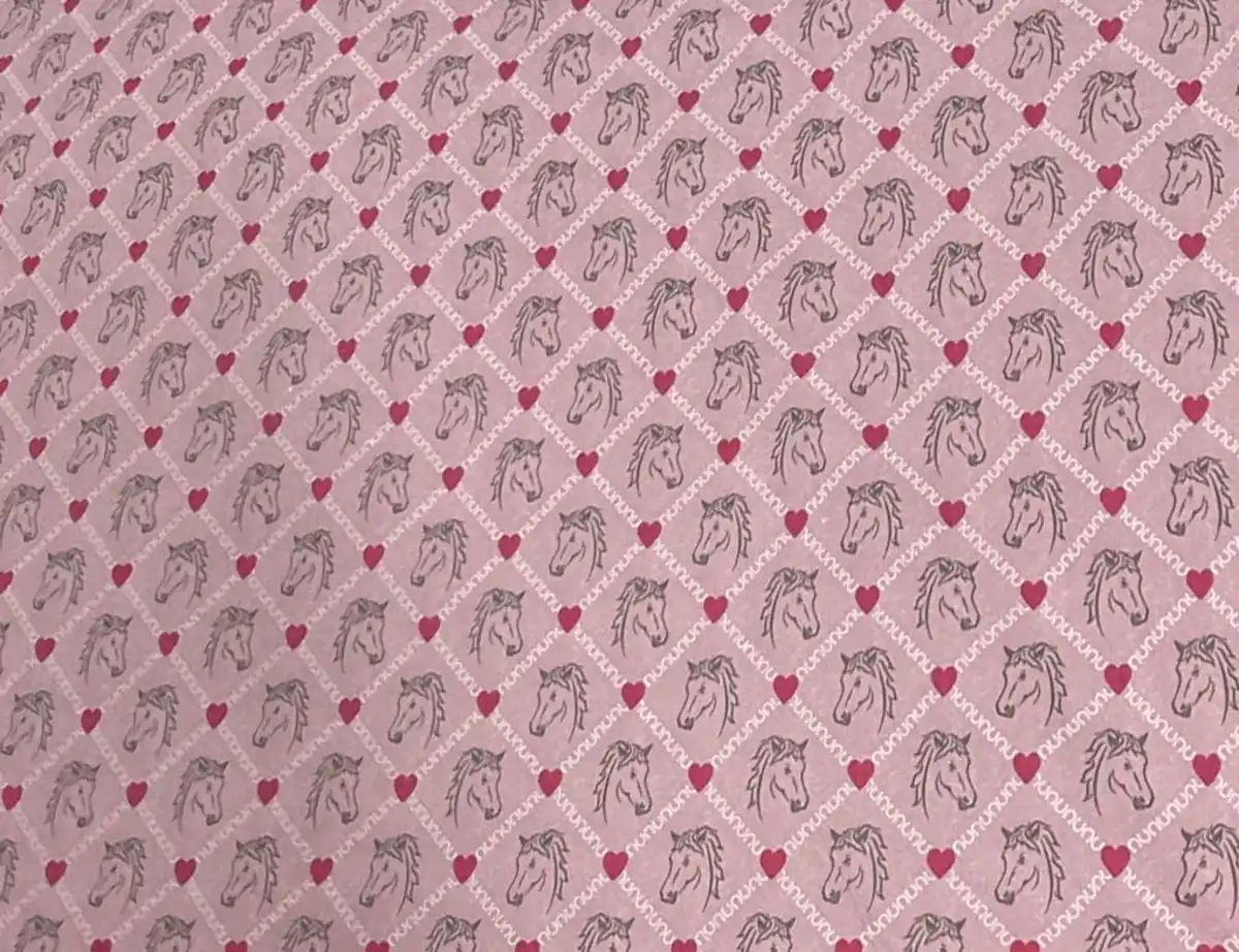 Bild 2 von Dekostoff Pferde Rosa