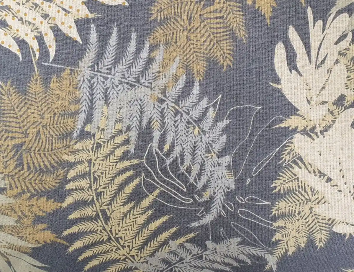 Bild 2 von Dekostoff Farne Blau