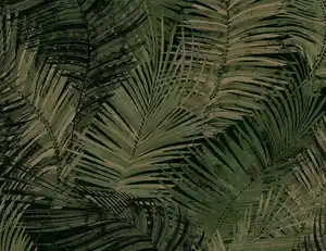 Vliestapete Blätter Grün Gold