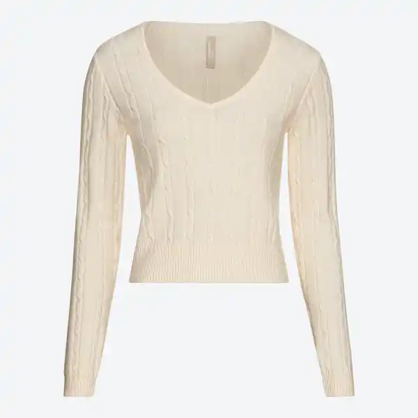 Bild 2 von Damen-Pullover mit Zopfstrickmuster