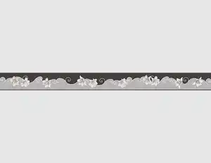 Tapetenborte Vinyl Blume Schwarz