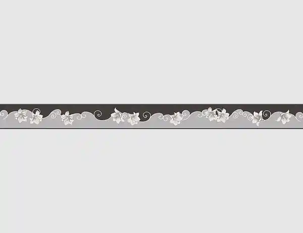 Bild 1 von Tapetenborte Vinyl Blume Schwarz
