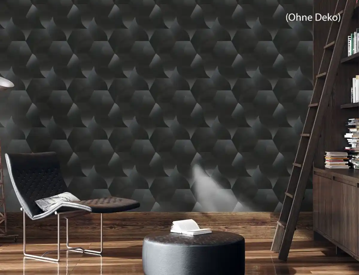 Bild 2 von Vliestapete Grafik Schwarz