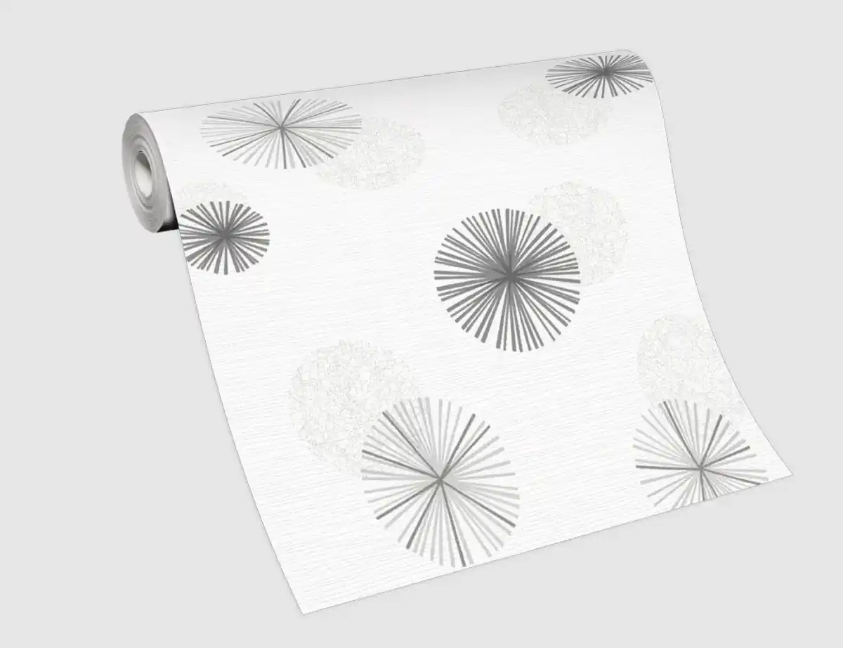 Bild 2 von Vliestapete Flitter Kreise Grau