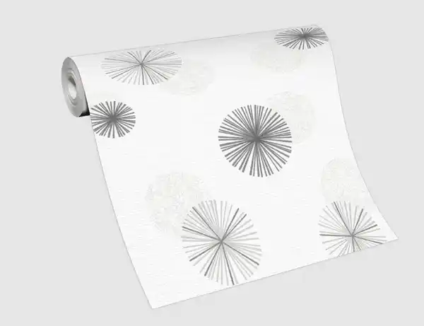 Bild 2 von Vliestapete Flitter Kreise Grau