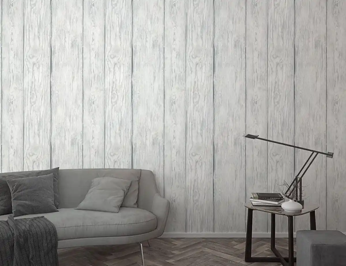 Bild 3 von Vliestapete Holzoptik Grau