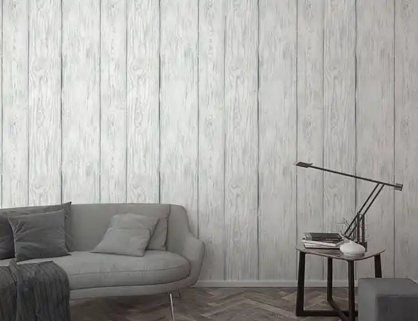 Bild 3 von Vliestapete Holzoptik Grau