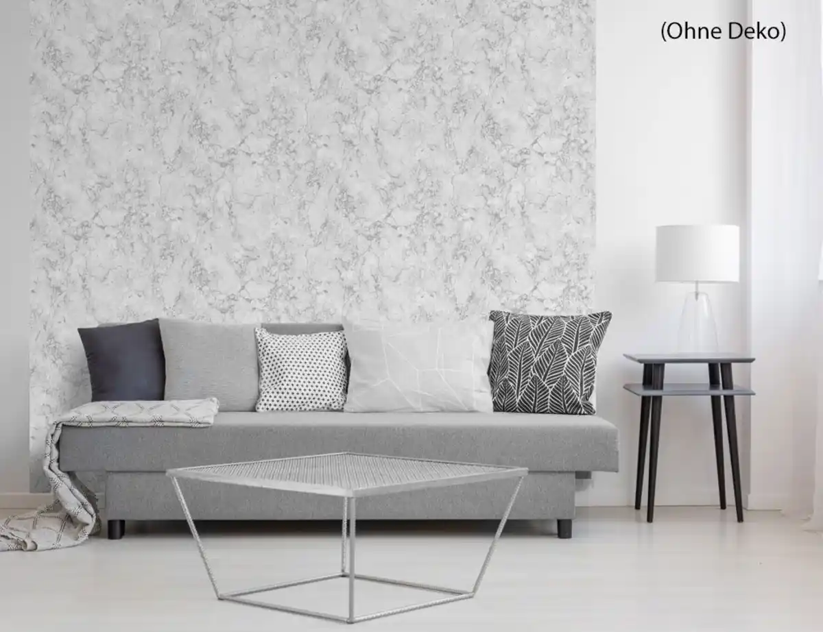 Bild 2 von Papiertapete Marmor Grau