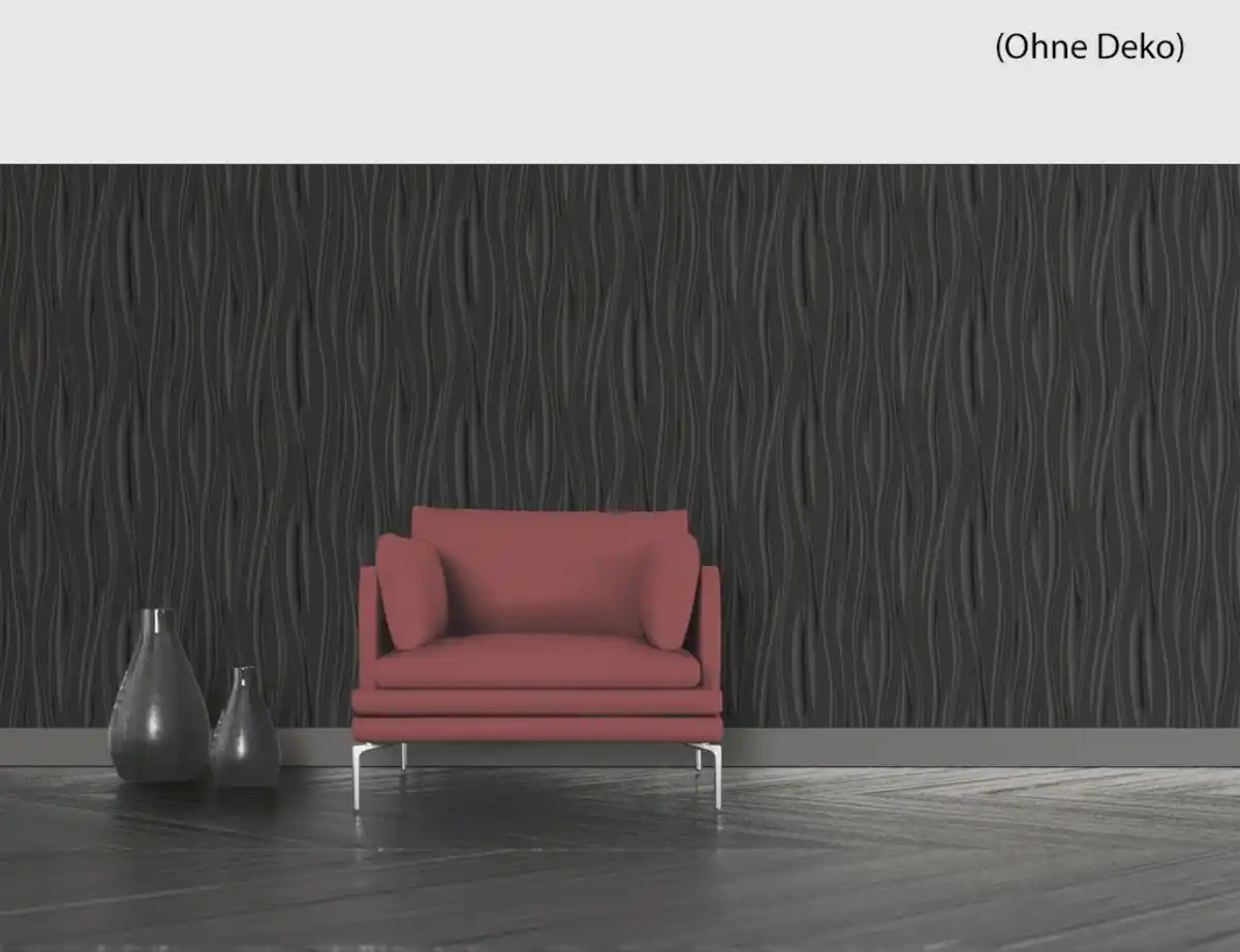 Bild 2 von Vliestapete Welle schwarz