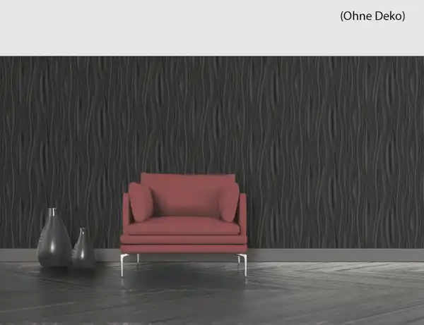 Bild 2 von Vliestapete Welle schwarz