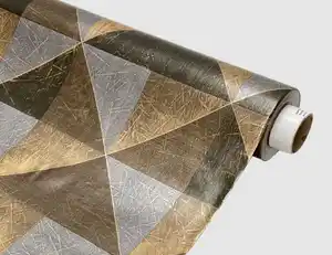 Wachstuch Dreiecke Braun, Gold