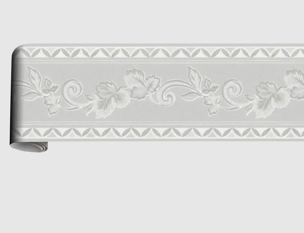 Bild 1 von Tapetenborte Vlies Ranke Grau-Weiß