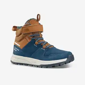 QUECHUA Winterschuhe Kinder Gr. 24–34 Leder Klett warm wasserdicht Winterwandern - SH500