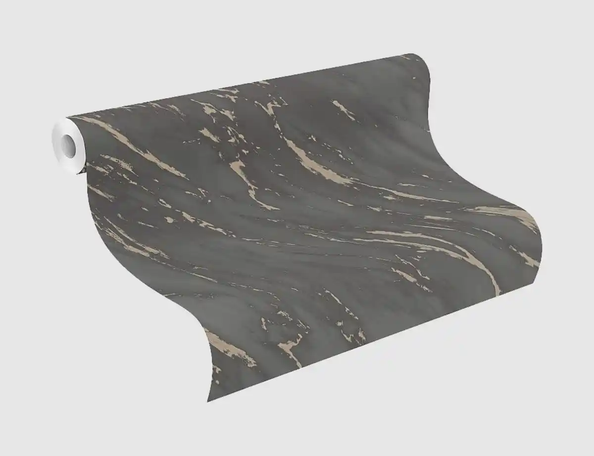 Bild 2 von Papiertapete Marmor Schwarz