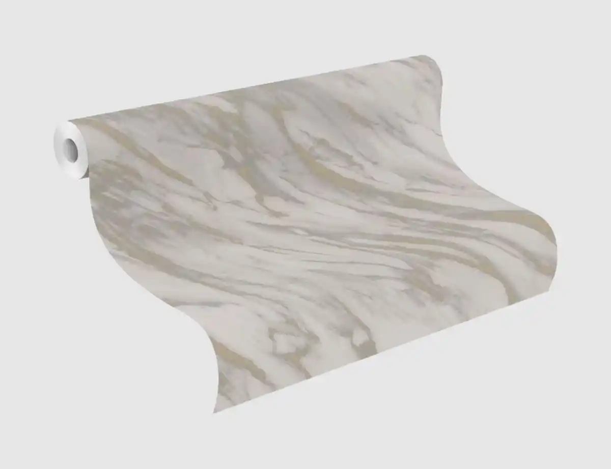 Bild 2 von Papiertapete Marmor Grau