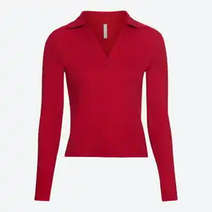Damen-Langarmshirt mit Polokragen