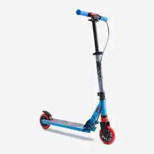 OXELO Scooter Tretroller Kinder mit Federung und Lenkerbremse - MID5 blau