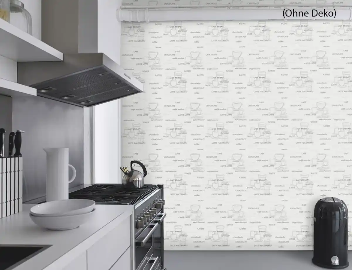 Bild 3 von Vliestapete Kaffeemotiv Silber