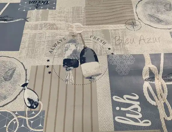 Bild 2 von Wachstuch Maritim Beige, Blau