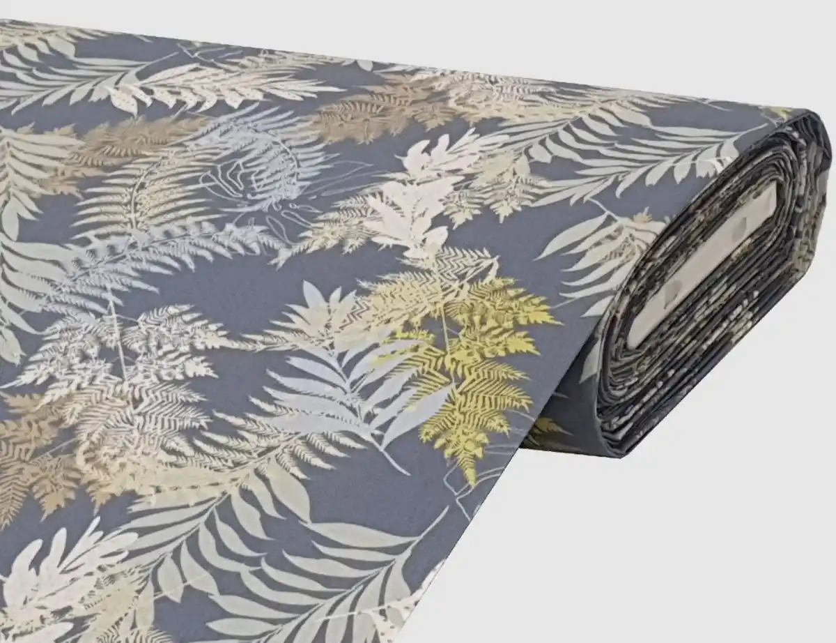 Bild 1 von Dekostoff Farne Blau