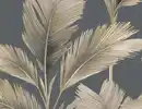 Bild 1 von Papiertapete Blume Gold, Anthrazit