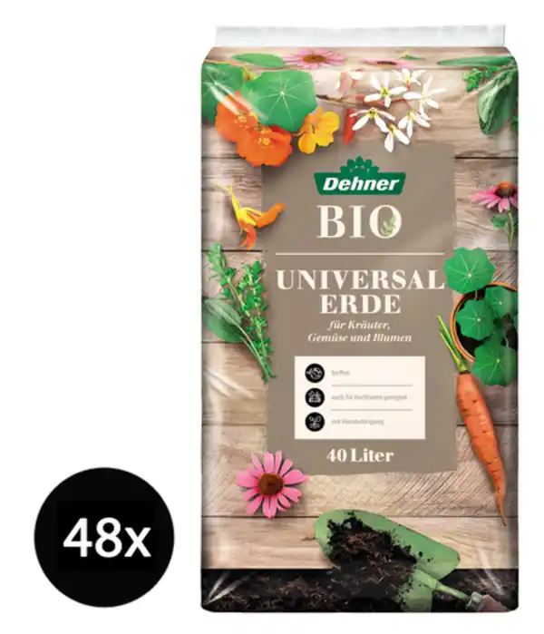 Bild 1 von Dehner Bio Universal-Erde, 48 x 40 Liter