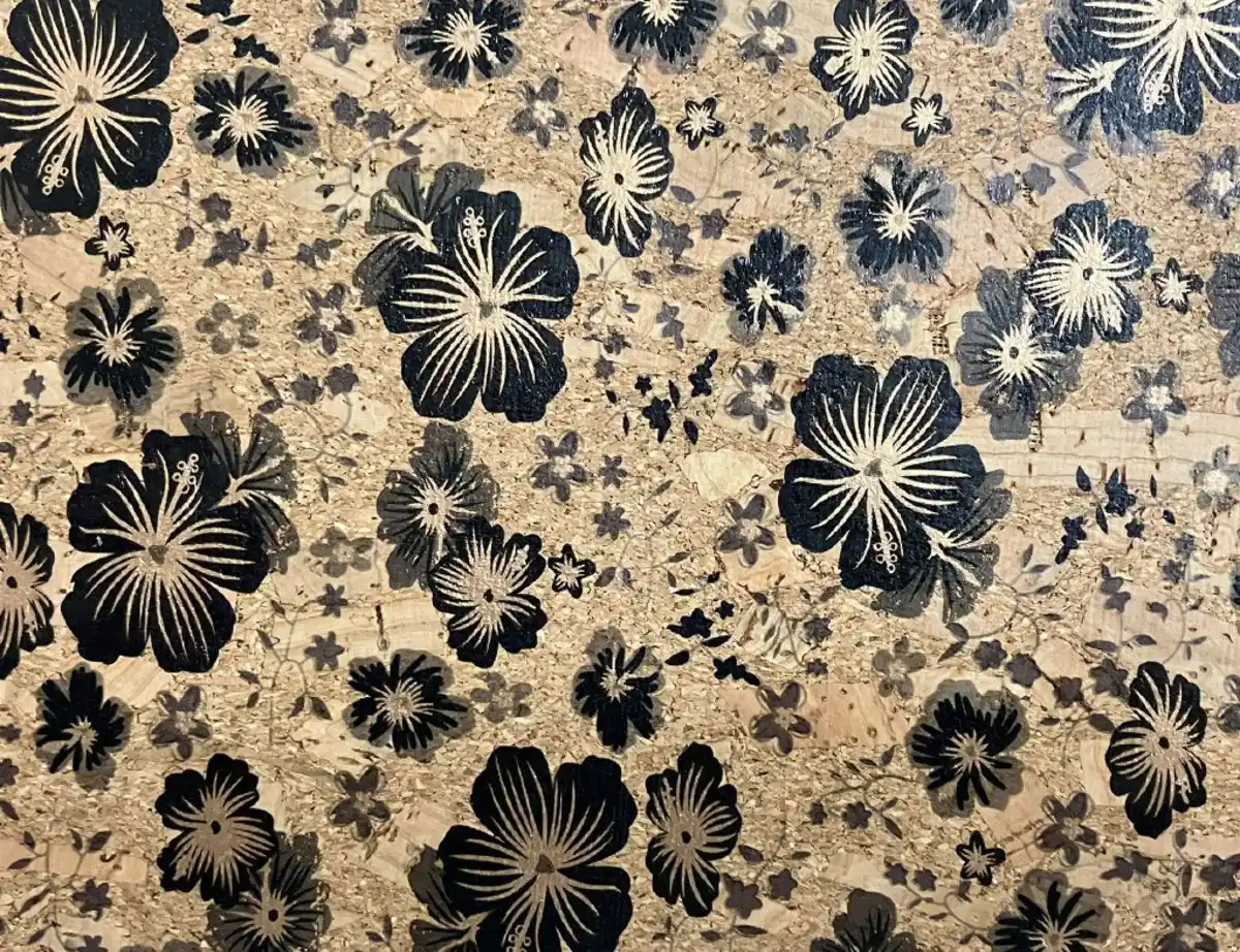 Bild 2 von Korkstoff Blumen Braun, Schwarz