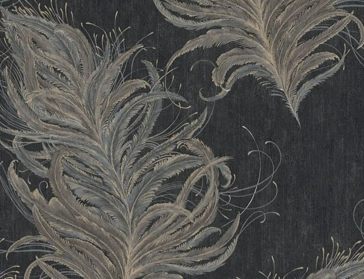 Bild 2 von Vliestapete Federn Gold