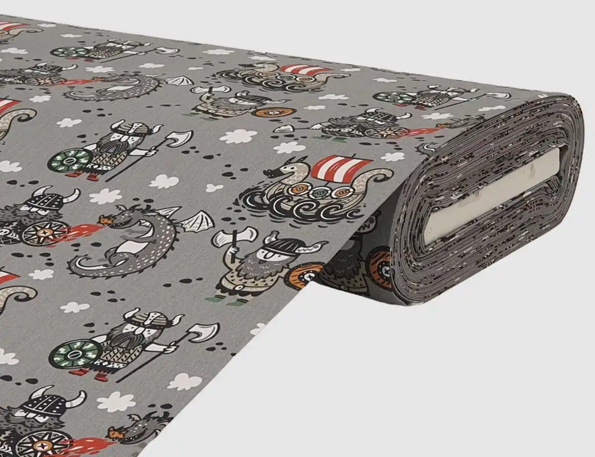 Bild 1 von Dekostoff Wikinger Hellgrau