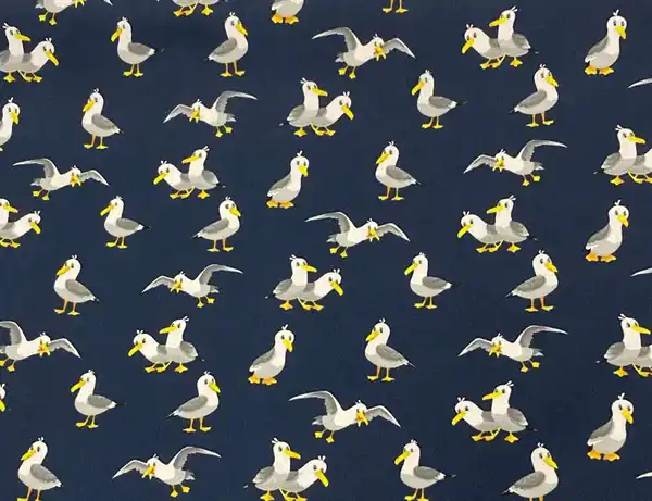 Bild 2 von Dekostoff Möwen Blau