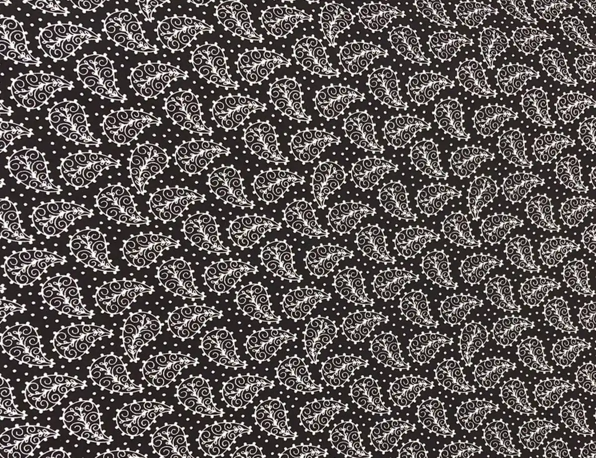 Bild 2 von Dekostoff Paisley Schwarz, Weiß