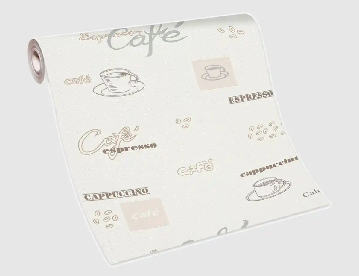 Bild 2 von Vinyltapete Kaffeezeit Beige
