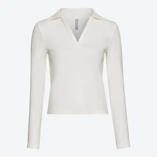 Bild 2 von Damen-Langarmshirt mit Polokragen