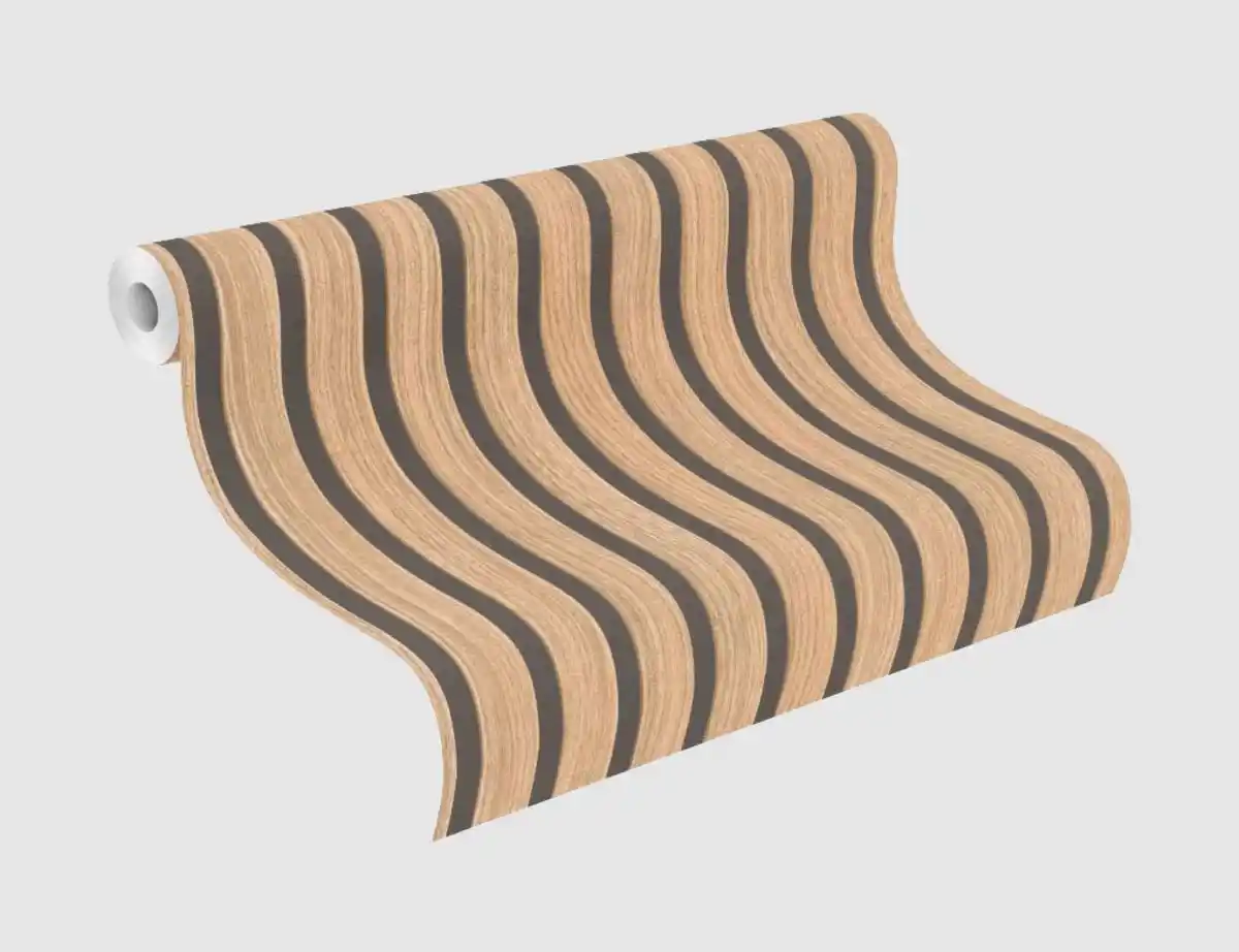 Bild 2 von Papiertapete Holz Beige