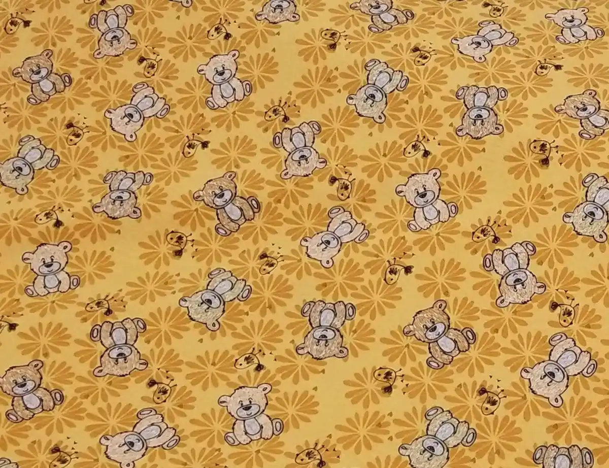 Bild 2 von Jerseystoff Bären Senf, Ocker