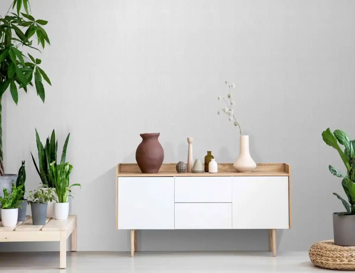 Bild 2 von Vliestapete Uni Hellgrau