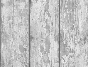 Papiertapete Holz Grau