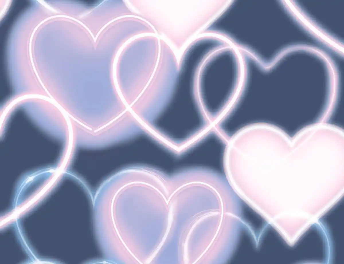 Bild 1 von Papiertapete Herzen Rosa Blau