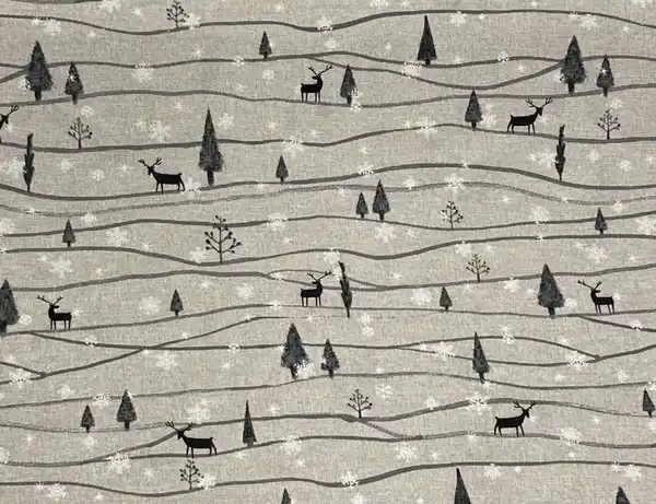 Bild 2 von Dekostoff Hirsche Grau