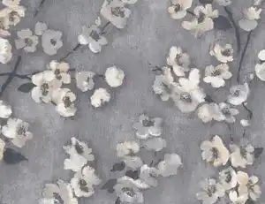 Vliestapete Blume Grau Beige