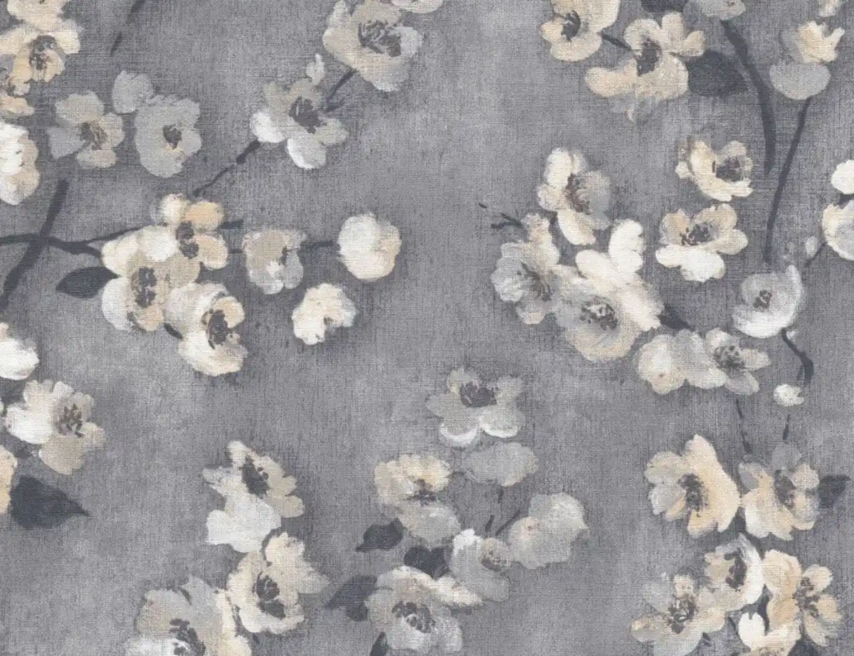 Bild 1 von Vliestapete Blume Grau Beige