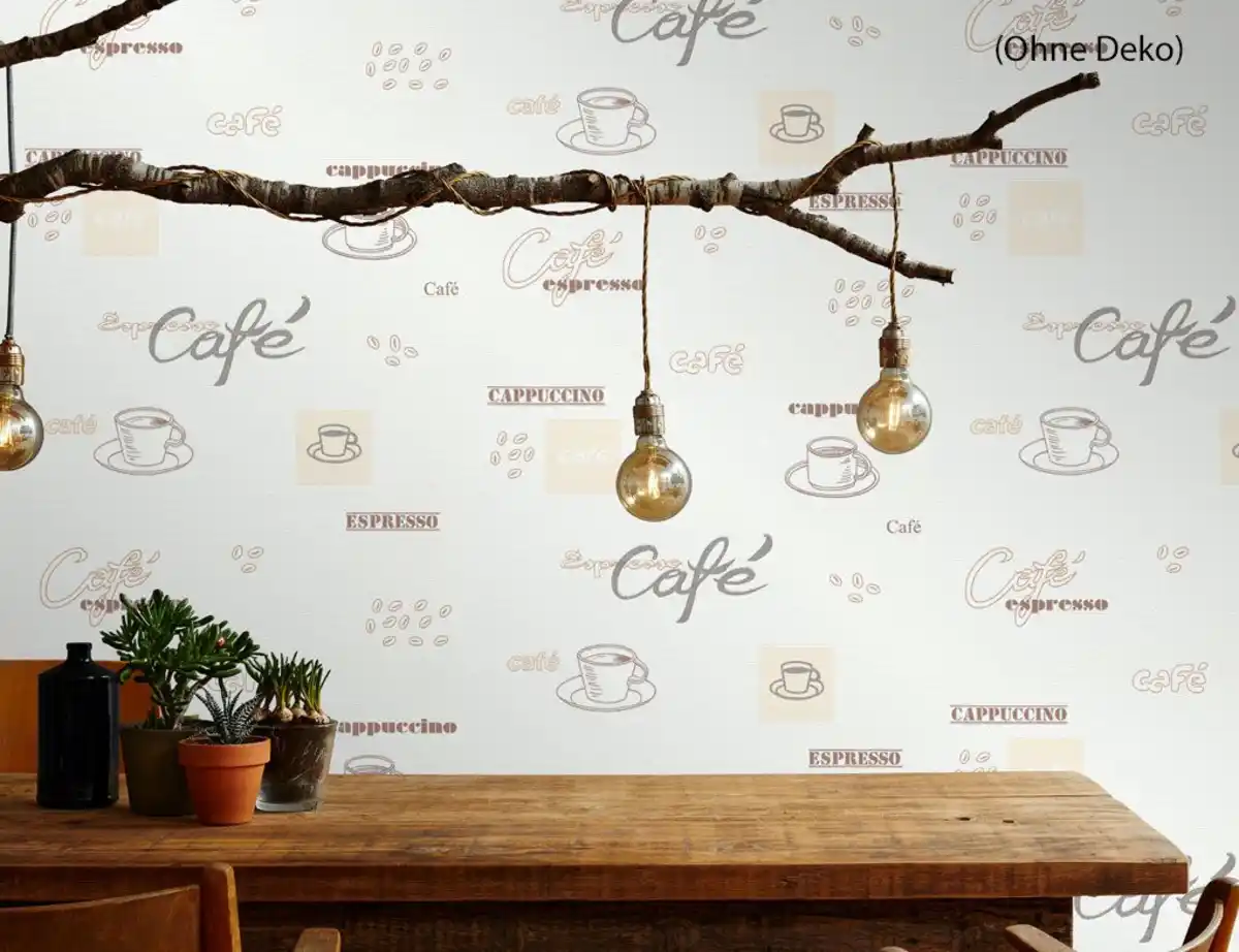 Bild 3 von Vinyltapete Kaffeezeit Beige