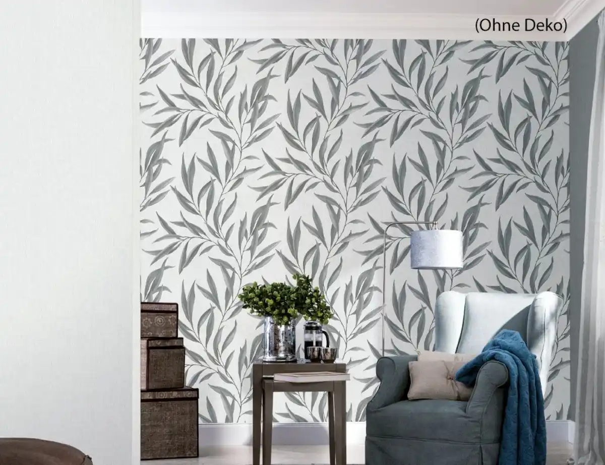 Bild 2 von Vliestapete Uni Hellgrau