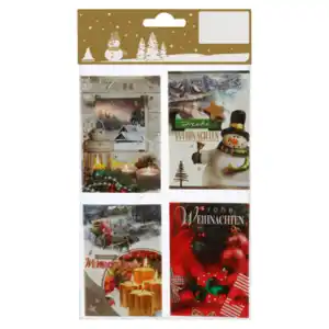 Geschenkanhänger mit Weihnachtsmotiv 4 Stück