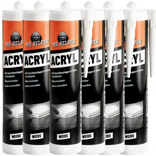 Bild 1 von Acryl Dichtstoff, ca. 310 ml, Weiß - 6er-Set