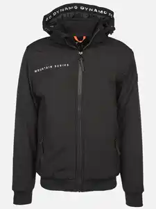 Herren Softshell Winterjacke mit Bündchen Schwarz